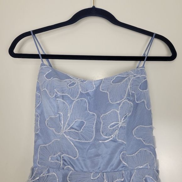 Say Yes Junior's Sequin-And-Lace Strappy Ball Gown in Sky Blue - Picture 7 of 14